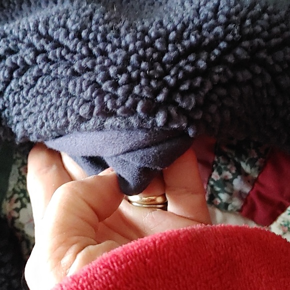 LLBean Signature Sherpa Cowl Neck Pullover SZ.Med Blue - Picture 5 of 8